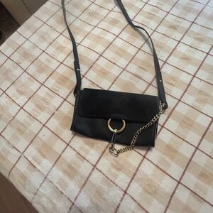 Chloe Black Crossbody Bag with Gold Chain